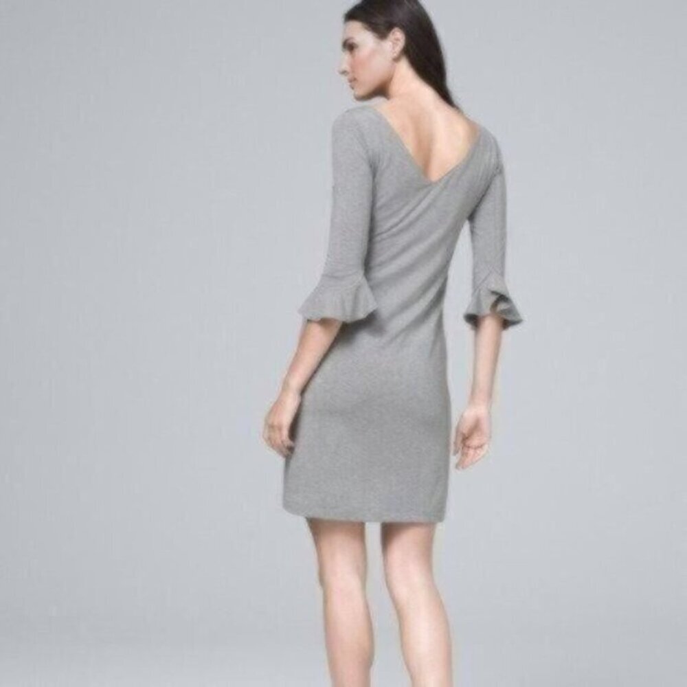 NWOT White House Black Market Tiered-Sleeve Knit Shift Dress - Picture 2 of 4